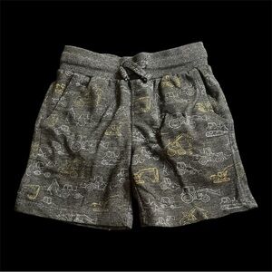 Gray Shorts with Construction Print